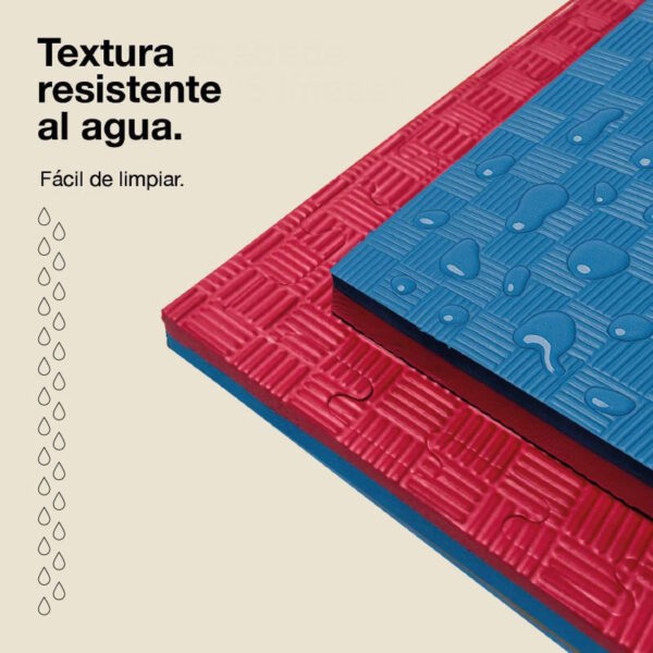 Tatami Puzzle 2cm 100x100cm - Superficie Antideslizante F, reversible Azul/Rojo | Resistencia al Agua