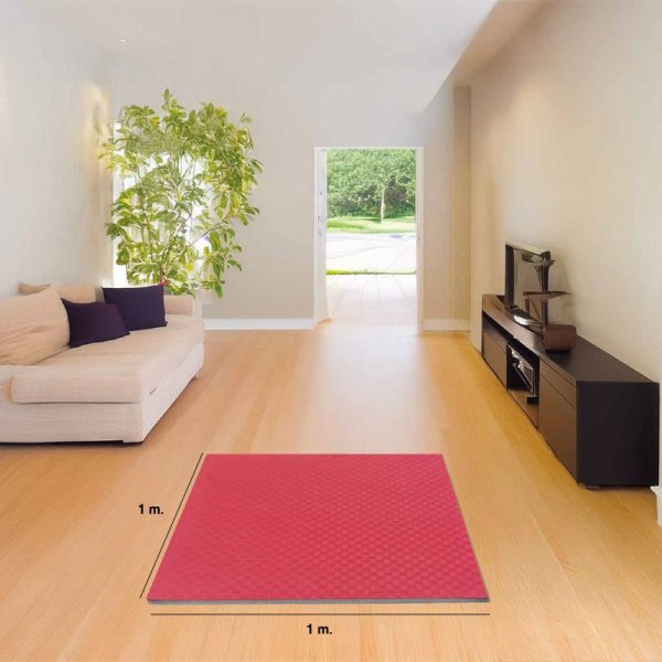 Tatami Puzzle 2,5cm 100x100cm Densidad Superior - Superficie Antideslizante F, reversible Azul/Rojo | Medidas