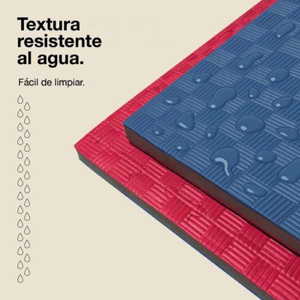 Tatami Puzzle 2,5cm 100x100cm Densidad Superior - Superficie Antideslizante F, reversible Azul/Rojo | Resistencia al Agua