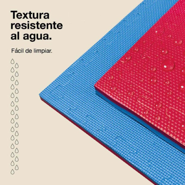 Tatami Puzzle 2cm 100x100cm - Superficie Antideslizante T, reversible Azul/Rojo | Resistencia al Agua