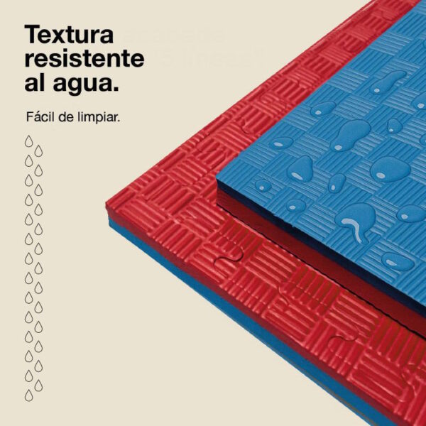 Tatami Puzzle 4cm 100x100cm - Superficie Antideslizante F, reversible Azul/Rojo | Resistencia al Agua