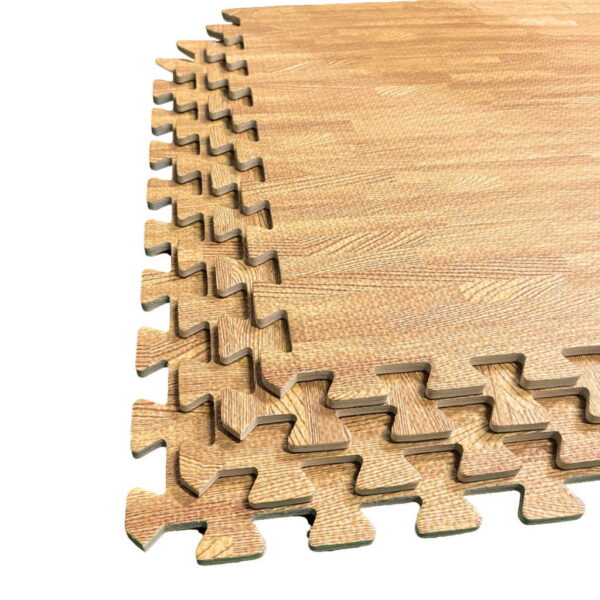 Tatami Puzzle 1cm 60x60cm - Pack 4 uds - Detalle Lote Imitación Parquet
