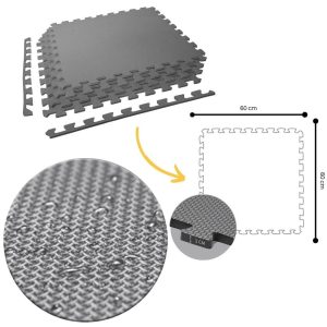 Tatami Puzzle 1cm 60x60cm - Pack 4 uds - Gris