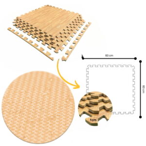 Tatami Puzzle 1cm 60x60cm - Pack 4 uds - Imitación Parquet