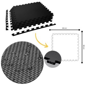 Tatami Puzzle 1cm 60x60cm - Pack 4 uds - Negro