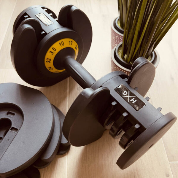 Mancuerna Ajustable de 3,5kgs a 32kgs - 1ud | Detalle Bloqueo en Casa