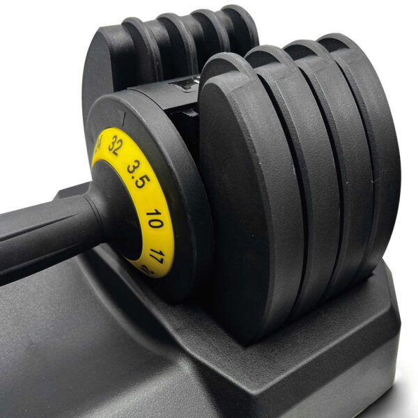 Mancuerna Ajustable de 3,5kgs a 32kgs - 1ud | Detalle Sistema Bloqueo