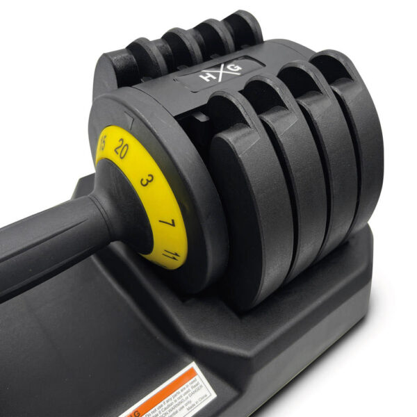 Mancuerna Ajustable de 3kgs a 20kgs - 1ud | Detalle Sistema Bloqueo