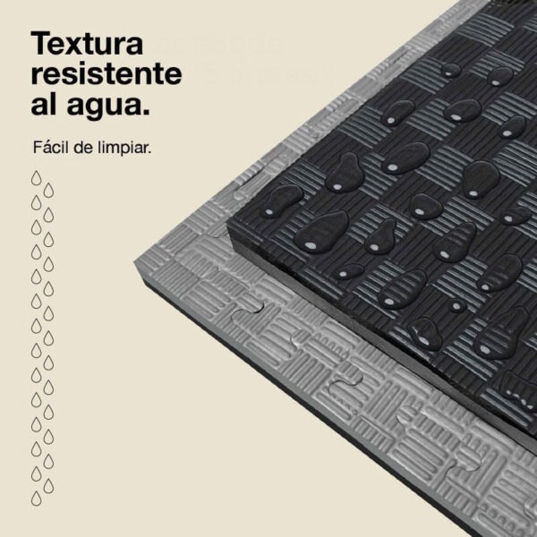 Tatami Puzzle 2cm 100x100cm - Superficie Antideslizante F, reversible Gris/Negro | Resistencia al Agua
