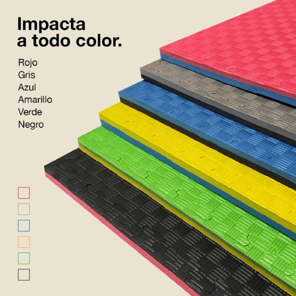 Tatami Puzzle 2,5cm 100x100cm - Superficie Antideslizante F, reversible Azul/Negro | Variantes de Color