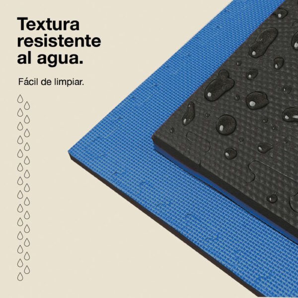 Tatami Puzzle 2,5cm 100x100cm - Superficie Antideslizante T, reversible Azul/Negro | Resistencia al Agua
