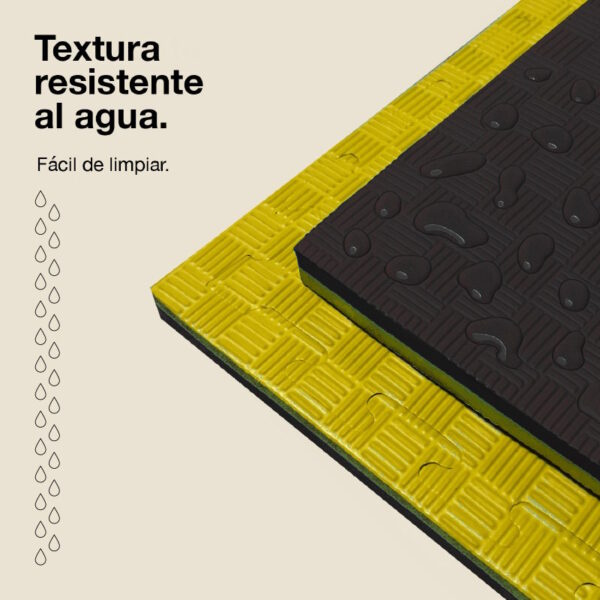 Tatami Puzzle 2cm 100x100cm - Superficie Antideslizante F, reversible Amarillo/Negro | Resistencia al Agua