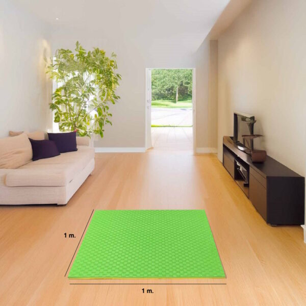 Tatami Puzzle 2cm 100x100cm - Superficie Antideslizante F, reversible Amarillo/Verde | Medidas