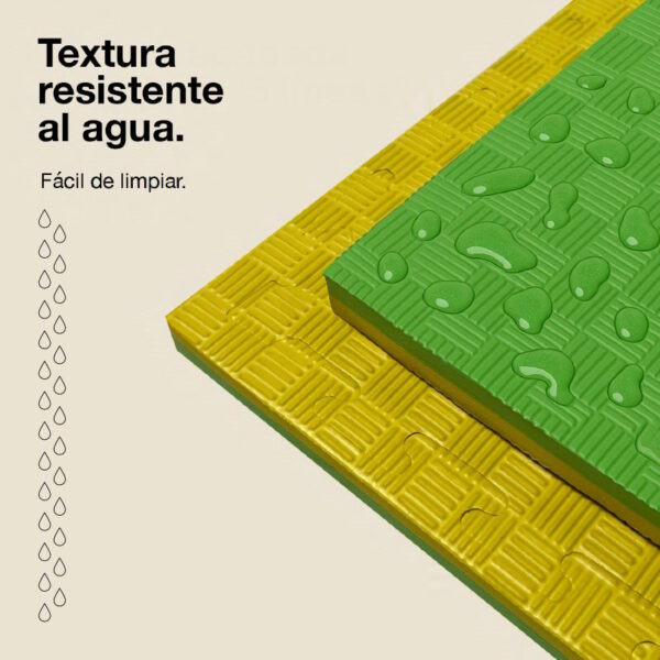 Tatami Puzzle 2cm 100x100cm - Superficie Antideslizante F, reversible Amarillo/Verde | Resistencia al Agua