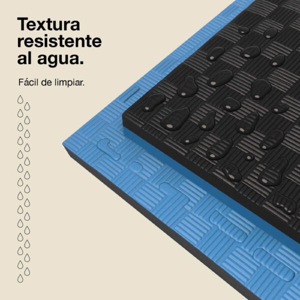 Tatami Puzzle 2cm 100x100cm - Superficie Antideslizante F, reversible Azul/Negro | Resistencia al Agua