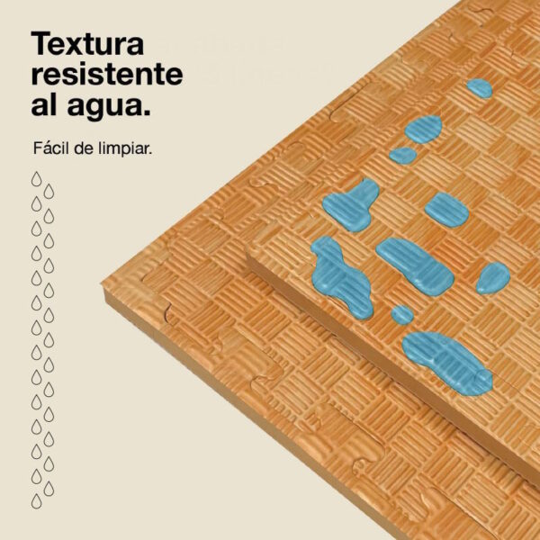 Tatami Puzzle 2cm 100x100cm - Superficie Antideslizante F, reversible Efecto Madera | Resistencia al Agua