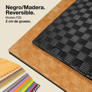 Tatami Puzzle 2cm 100x100cm - Superficie Antideslizante F, efecto Madera