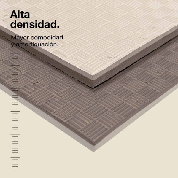 Tatami Puzzle 2cm 100x100cm - Superficie Antideslizante F, reversible Gris/Blanco | Alta Densidad