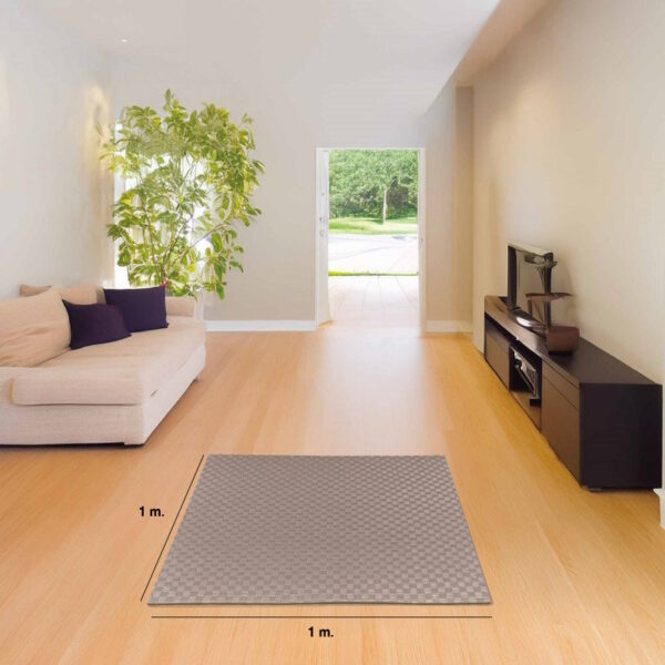 Tatami Puzzle 2cm 100x100cm - Superficie Antideslizante F, reversible Gris/Blanco | Medidas