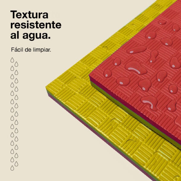 Tatami Puzzle 2cm 100x100cm - Superficie Antideslizante F, reversible Rojo/Amarillo | Resistencia al Agua
