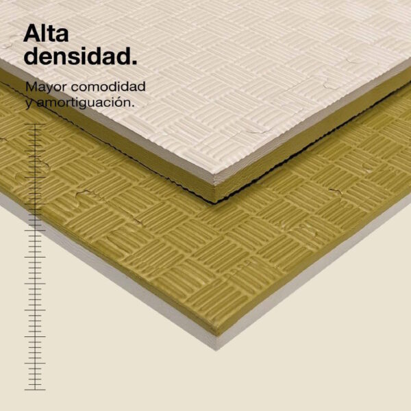 Tatami Puzzle 2cm 100x100cm - Superficie Antideslizante F, reversible Verde/Blanco | Alta Densidad