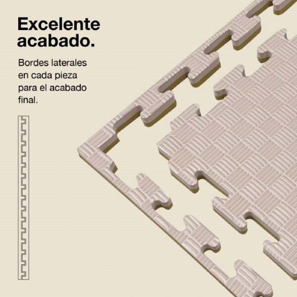 Tatami Puzzle 2cm 100x100cm - Superficie Antideslizante F, reversible Verde/Blanco | Laterales Rectos