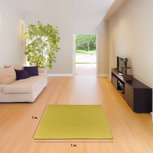 Tatami Puzzle 2cm 100x100cm - Superficie Antideslizante F, reversible Verde/Blanco | Medidas