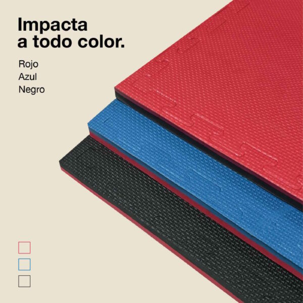 Tatami Puzzle 2cm 100x100cm - Superficie Antideslizante T, reversible Negro/Rojo | Variantes de Color