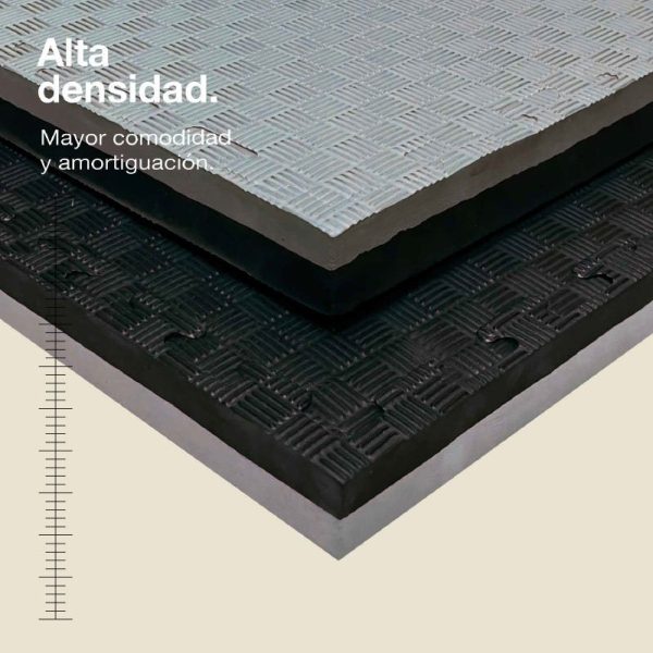 Tatami Puzzle 4cm 100x100cm - Superficie Antideslizante F, reversible Gris/Negro | Alta Densidad