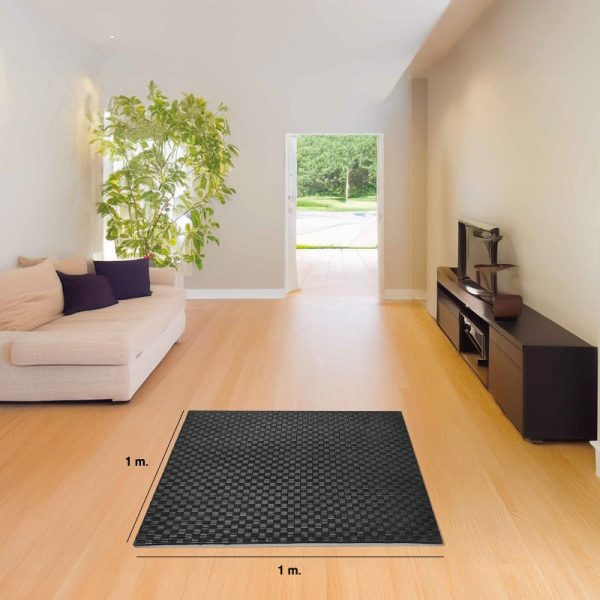 Tatami Puzzle 4cm 100x100cm - Superficie Antideslizante F, reversible Gris/Negro | Medidas