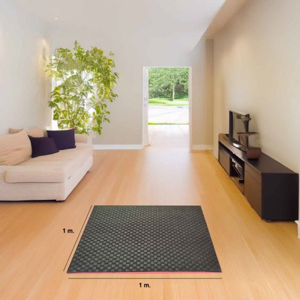 Tatami Puzzle 4cm 100x100cm - Superficie Antideslizante F, reversible Negro/Rojo | Medidas