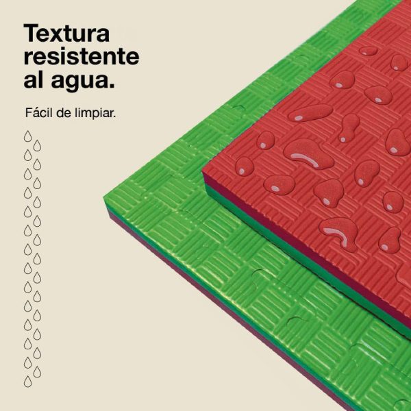 Tatami Puzzle 4cm 100x100cm - Superficie Antideslizante F, reversible Rojo/Verde | Resistencia al Agua