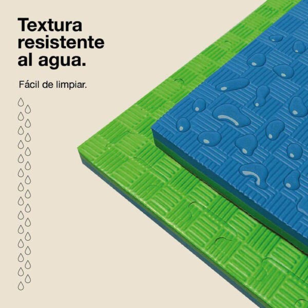 Tatami Puzzle 4cm 100x100cm - Superficie Antideslizante F, reversible Azul/Verde | Resistencia al Agua