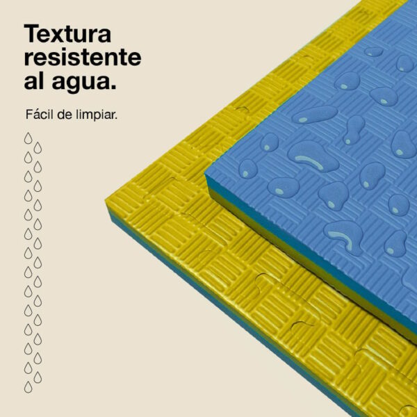 Tatami Puzzle 2cm 100x100cm - Superficie Antideslizante F, reversible Azul/Amarillo - Imagen 3