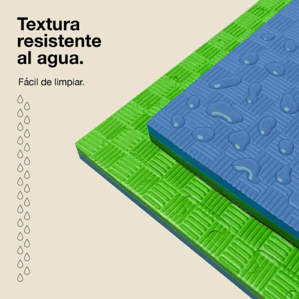 Tatami Puzzle 2cm 100x100cm - Superficie Antideslizante F, reversible Azul/Verde | Resistencia al Agua