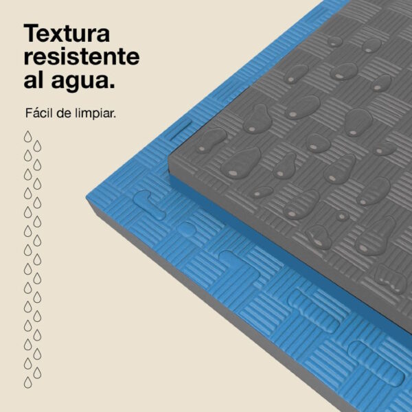 Tatami Puzzle 2cm 100x100cm - Superficie Antideslizante F, reversible Gris/Azul | Resistencia al Agua