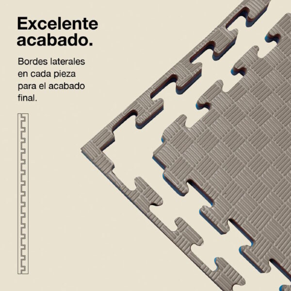 Tatami Puzzle 4cm 100x100cm - Superficie Antideslizante F, reversible Gris/Azul | Laterales Rectos