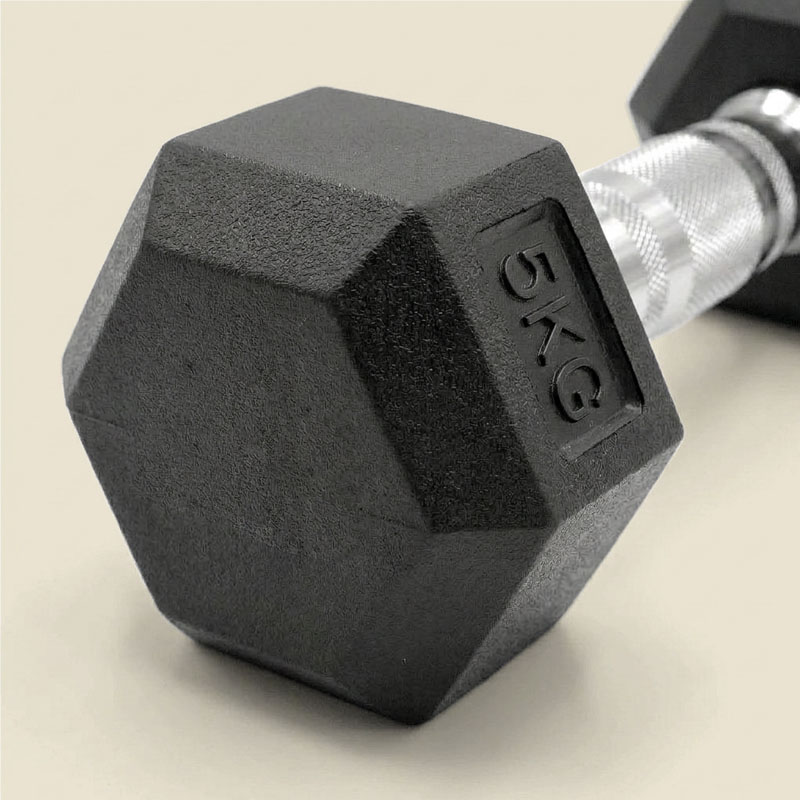 Mancuerna Hexagonal 5kgs - Pack 2uds | Detalle Forma Hexagonal