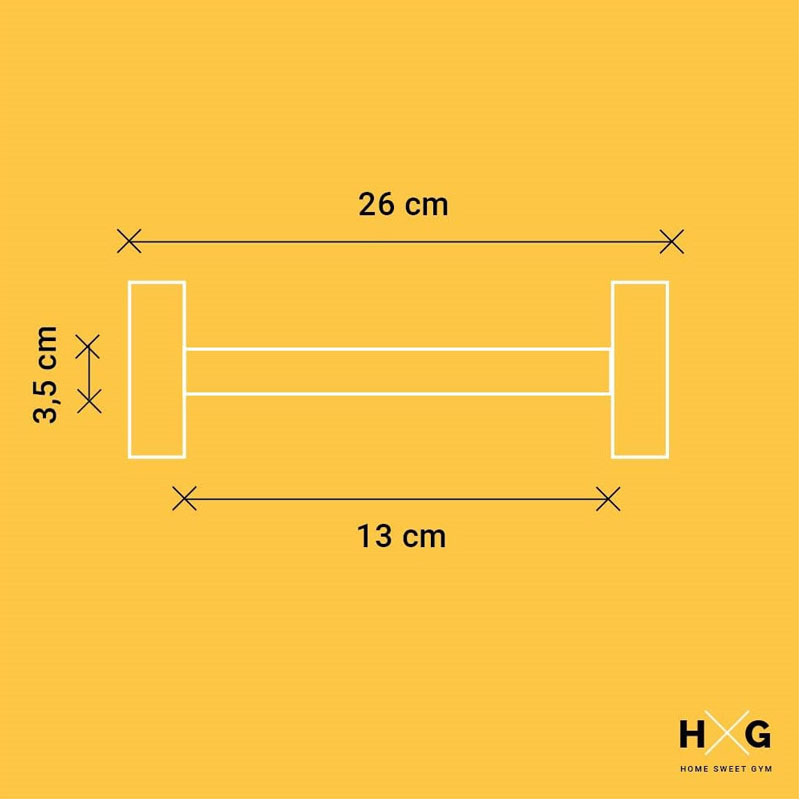 Mancuerna Hexagonal 5kgs - Pack 2uds | Detalle Medidas